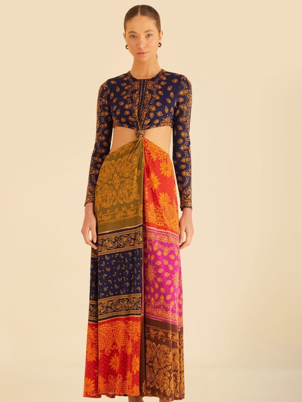 FARM Rio Bandana Dream Cut Out Maxi Dress,
